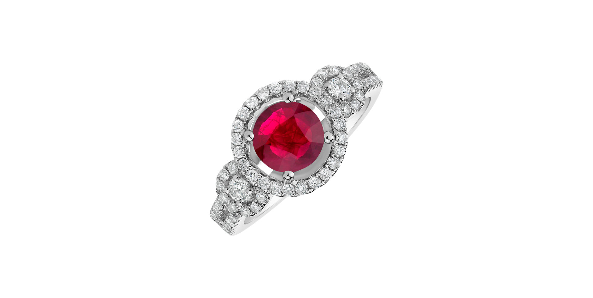 Diamond ring with Ruby Amon