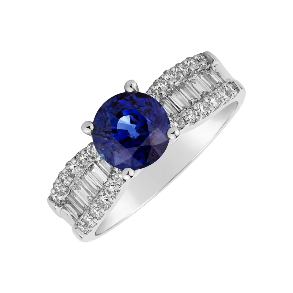 Diamond ring with Sapphire Hollywood Star
