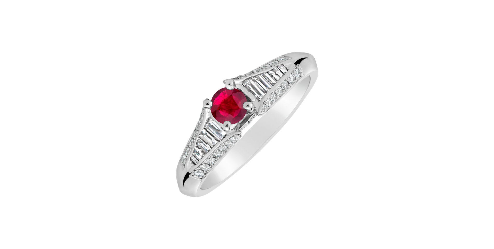 Diamond ring with Ruby In Love