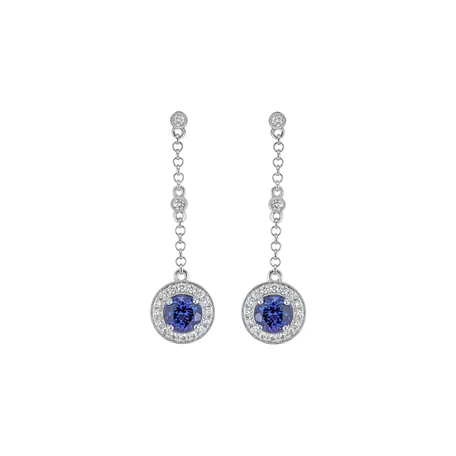 Diamond earrings with Tanzanite Monarchy Symphony