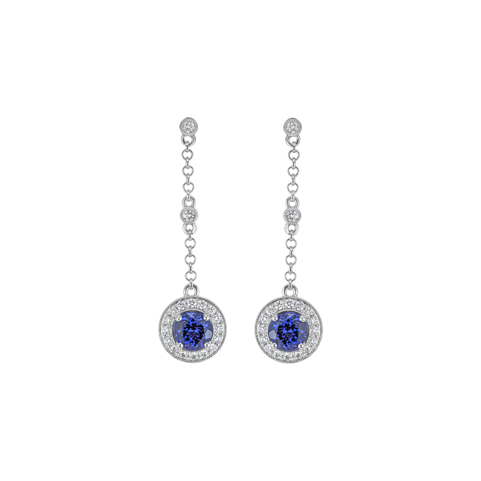 Diamond earrings with Tanzanite Monarchy Symphony
