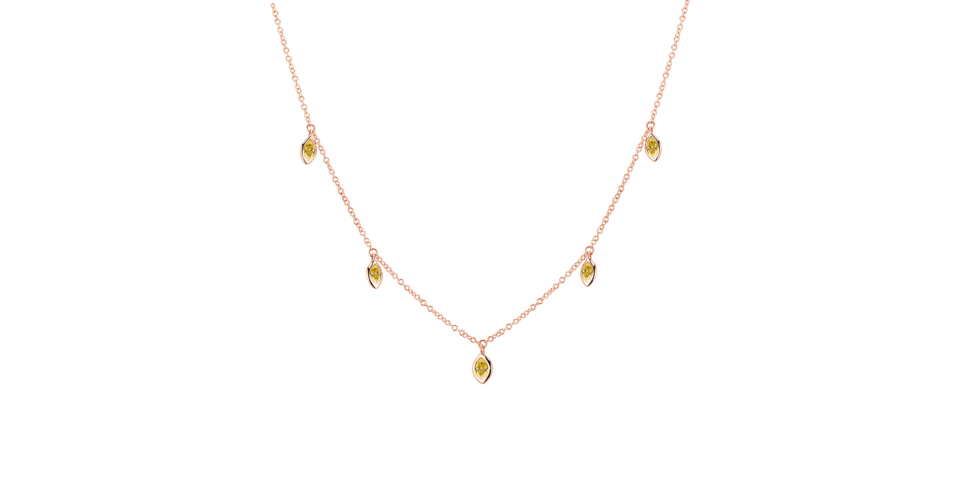 Necklace with yellow diamonds Golden Rays