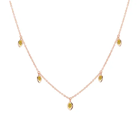 Necklace with yellow diamonds Golden Rays