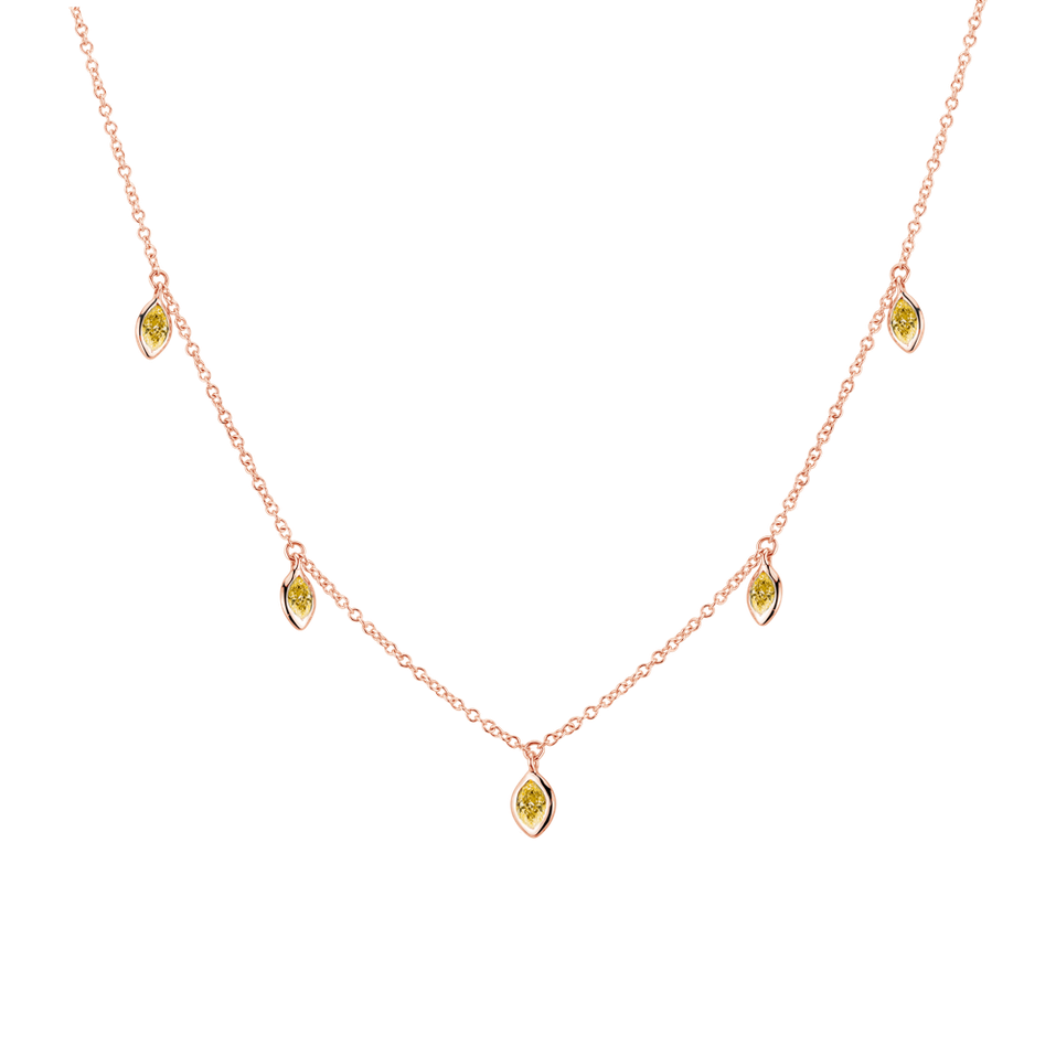 Necklace with yellow diamonds Golden Rays