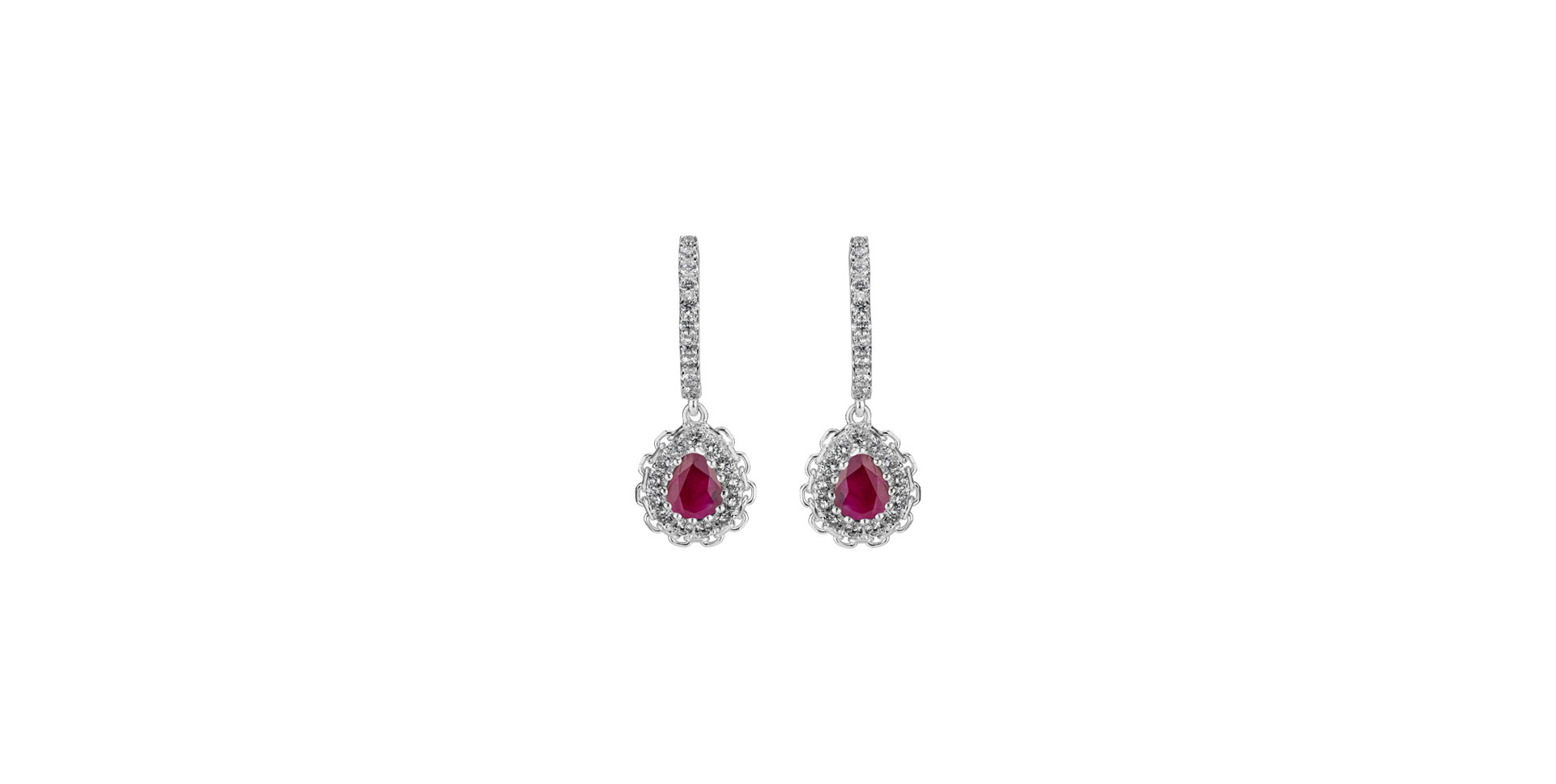 Diamond earrings with Ruby Classic Crimson