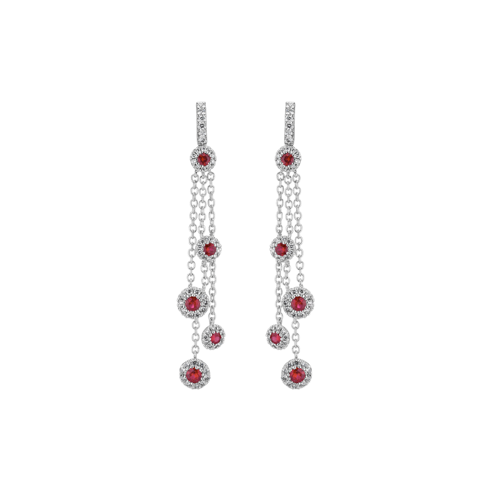 Diamond earrings and Ruby Dariana