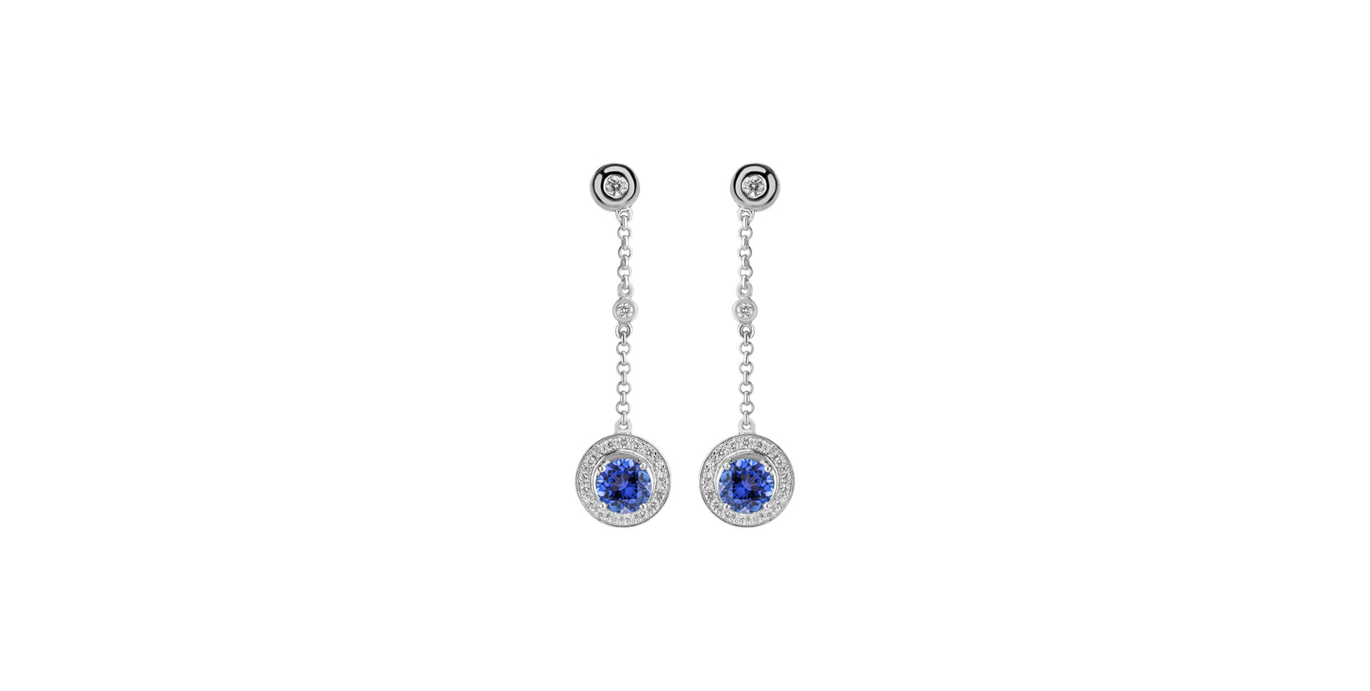 Diamond earrings with Tanzanite Space Opera