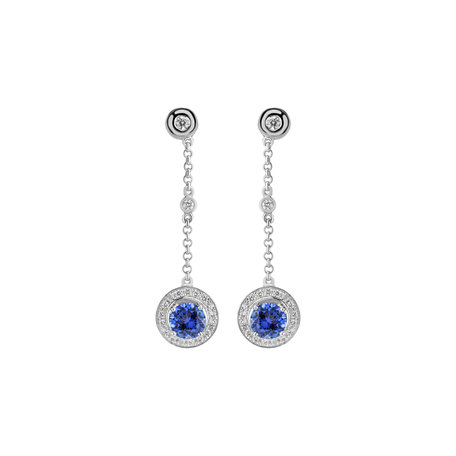 Diamond earrings with Tanzanite Space Opera
