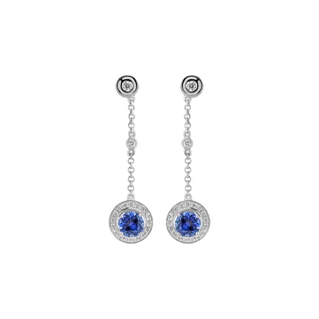 Diamond earrings with Tanzanite Space Opera
