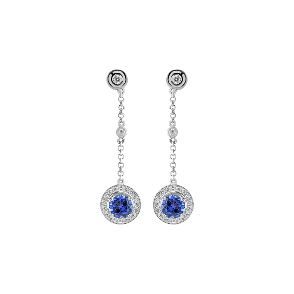 Diamond earrings with Tanzanite Space Opera