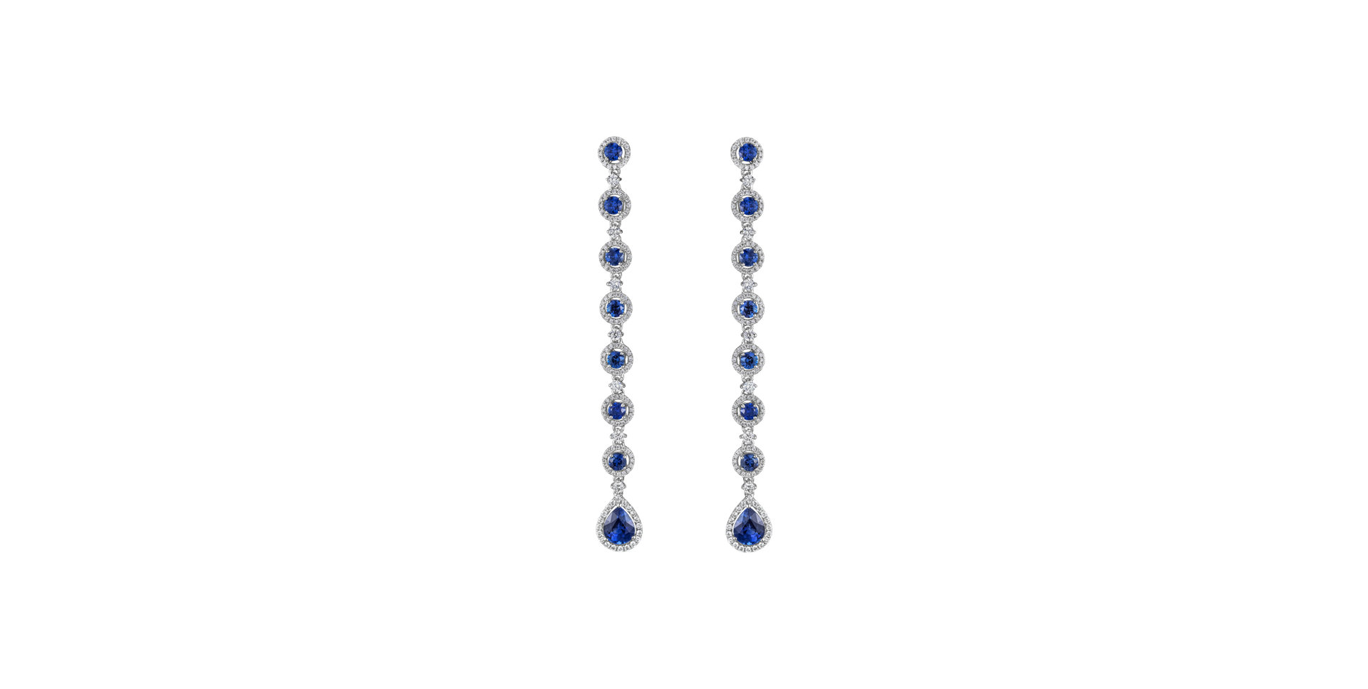Diamond earrings with Sapphires Mephisto Ribbon