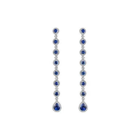 Diamond earrings with Sapphires Mephisto Ribbon