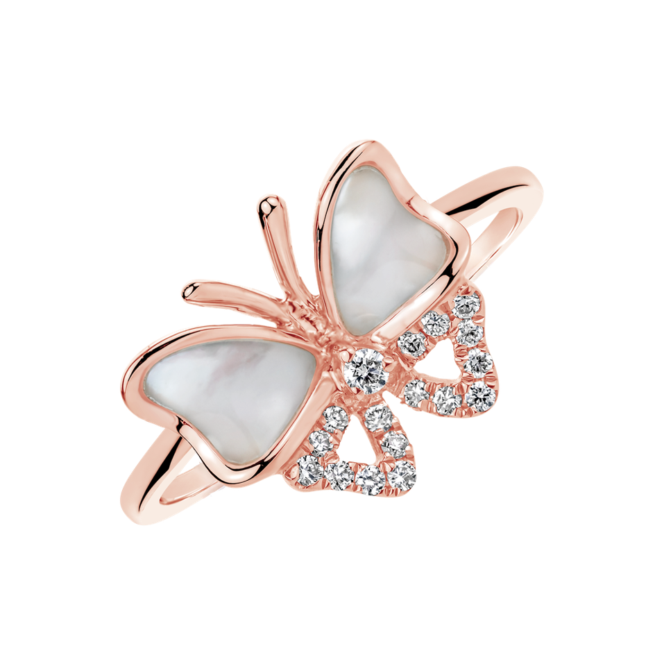 Diamond ring with Pearl Dancer of the Wind