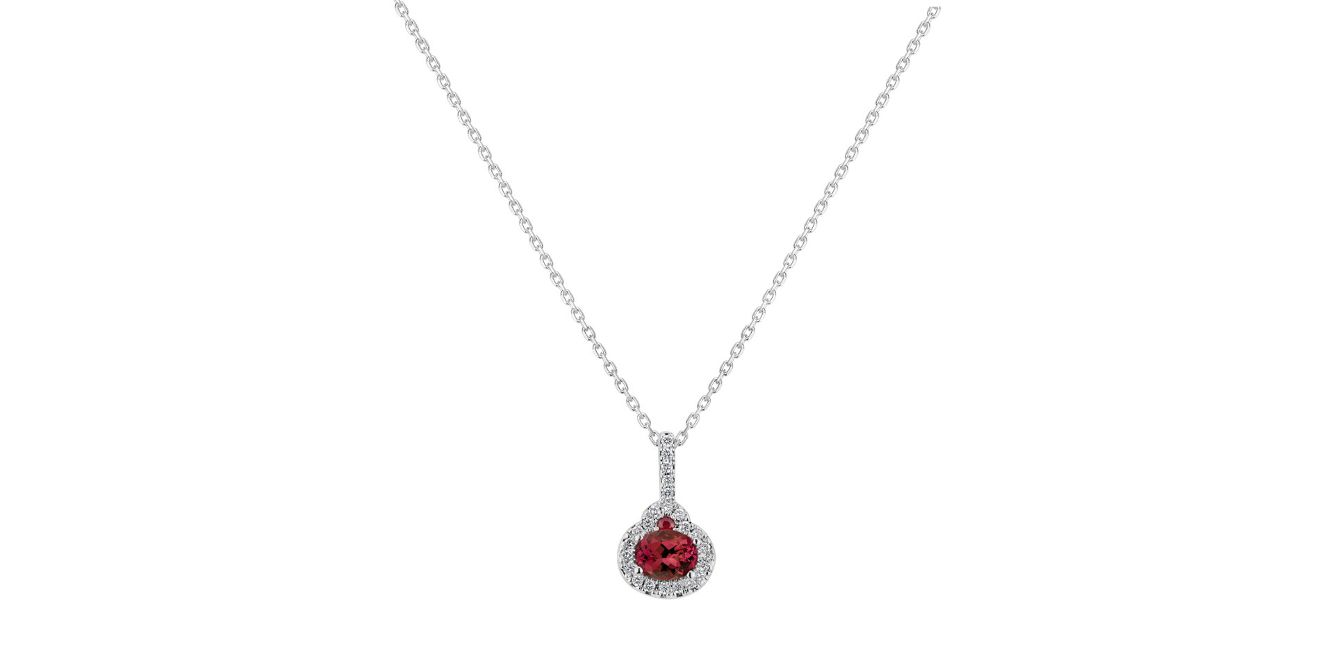 Diamond pendant with Ruby Red Hope