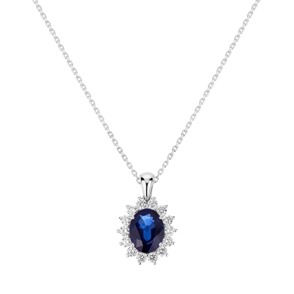Diamond pendant with Sapphire Princess Sparkle