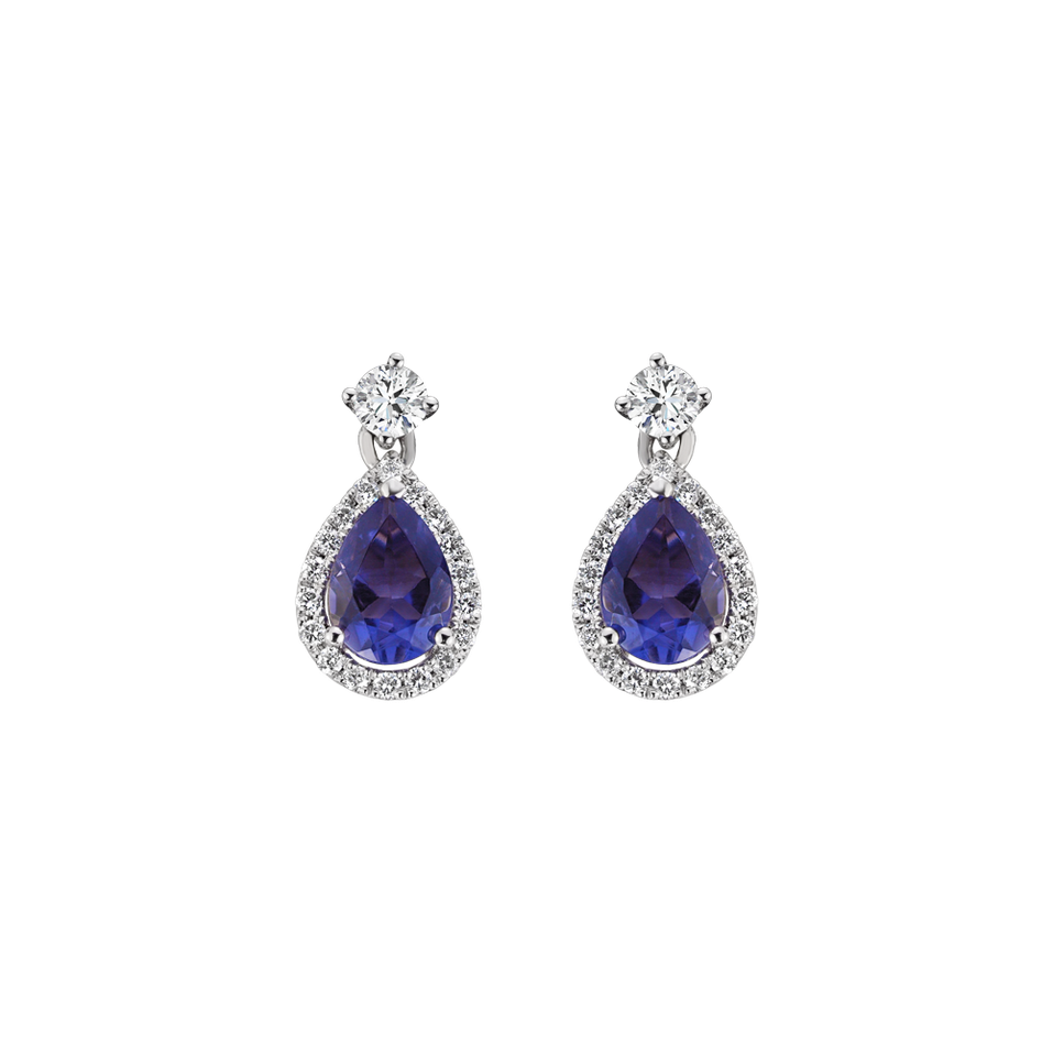 Diamond earrings with Iolite Shine Secret