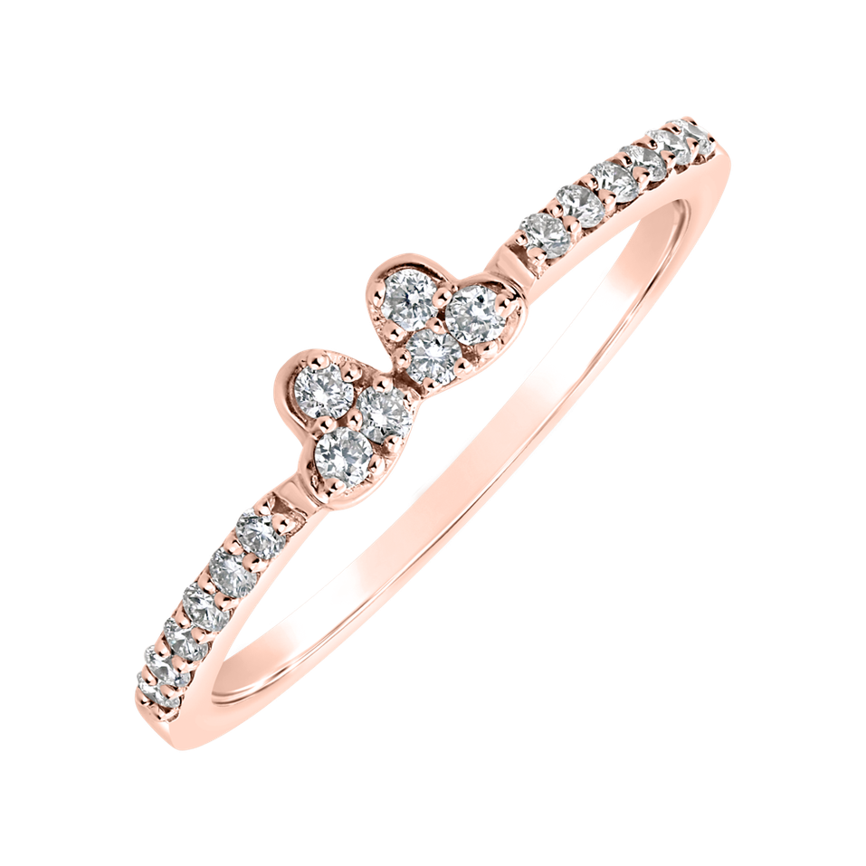 Diamond ring Double Hearts