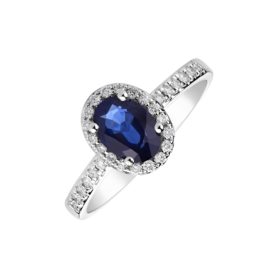 Diamond ring with Sapphire Sintharia