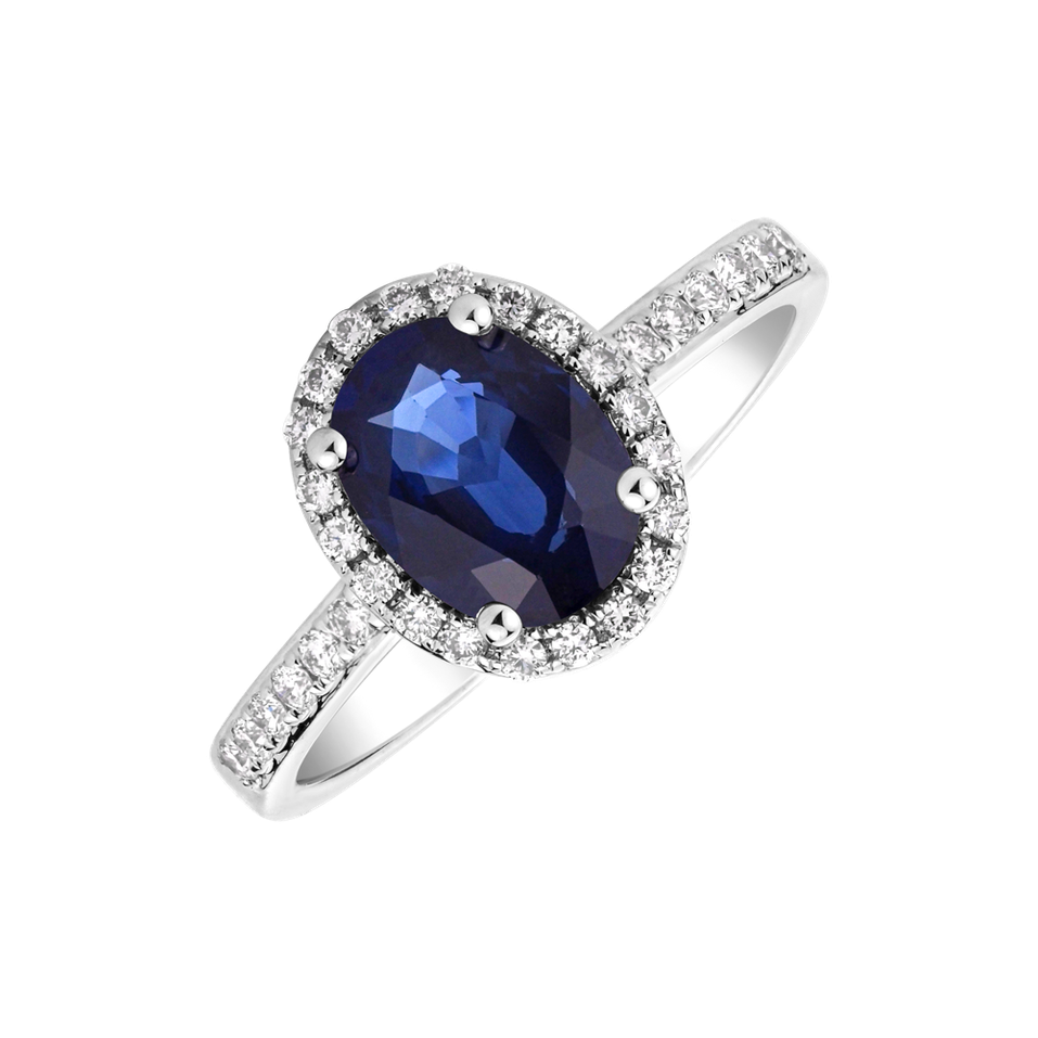 Diamond ring with Sapphire Sintharia