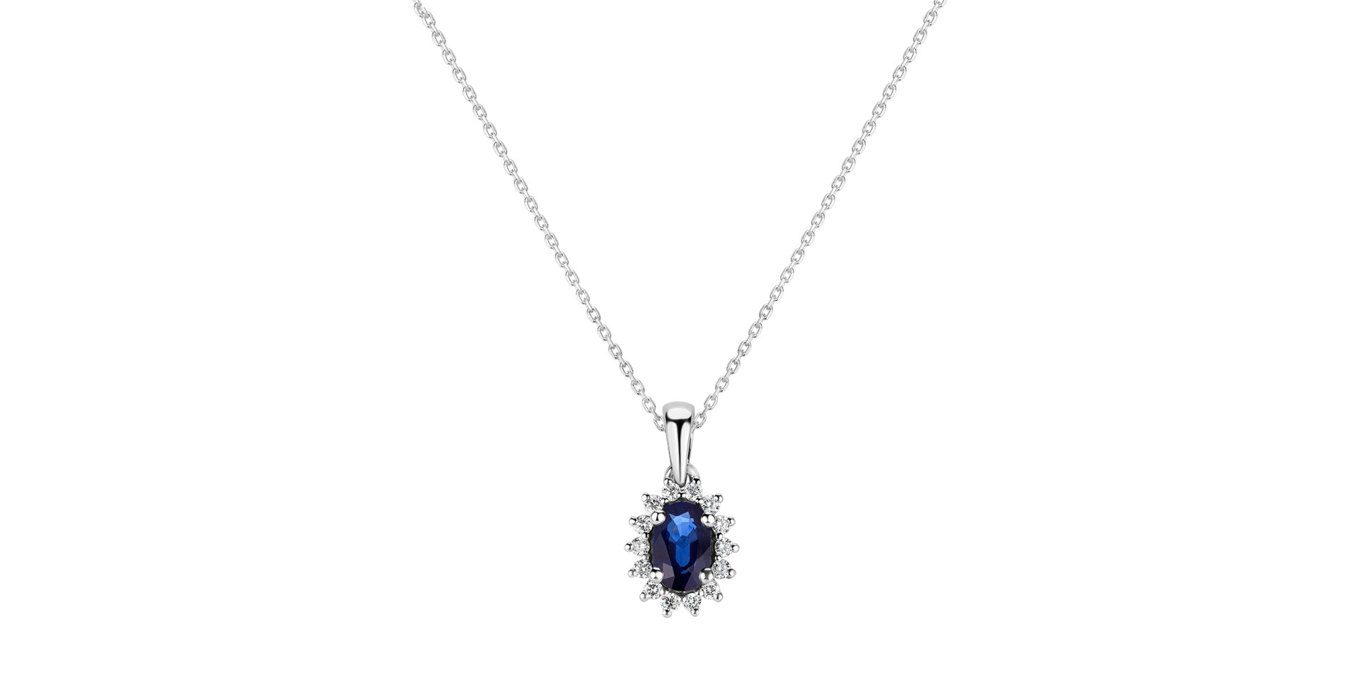 Diamond pendant with Sapphire Princess Sparkle