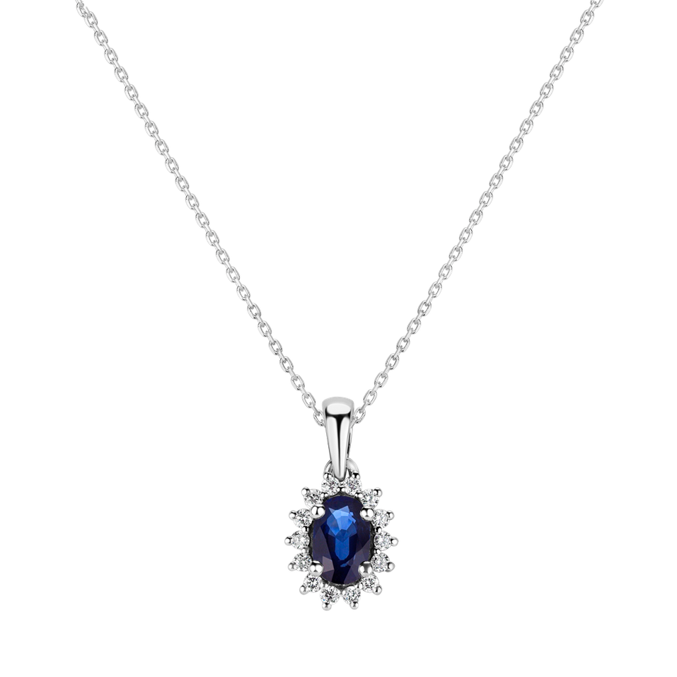 Diamond pendant with Sapphire Princess Sparkle