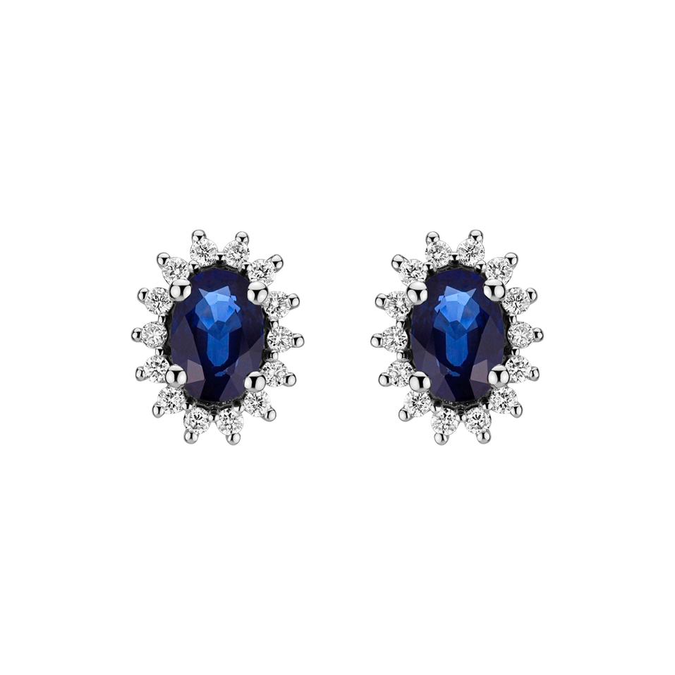 Diamond earrings with Sapphire Princess Sparkle