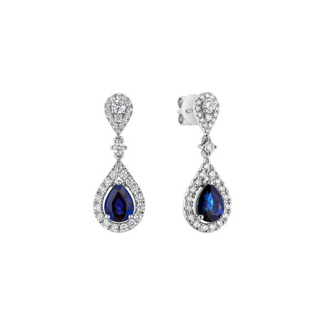 Diamond earrings with Sapphire Lavish Feeling