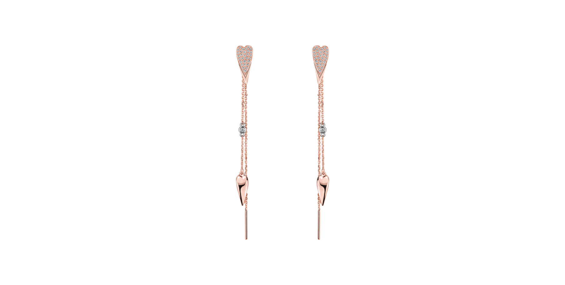 Diamond earrings Troubled Heart