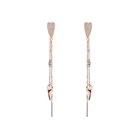 Diamond earrings Troubled Heart