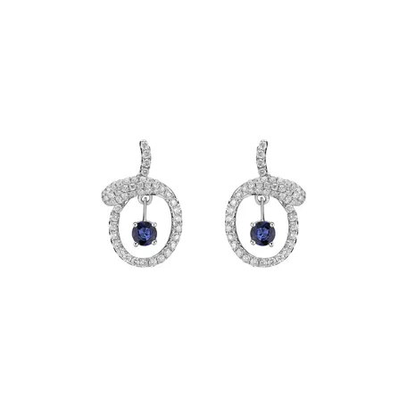 Diamond earrings with Sapphire Khloe