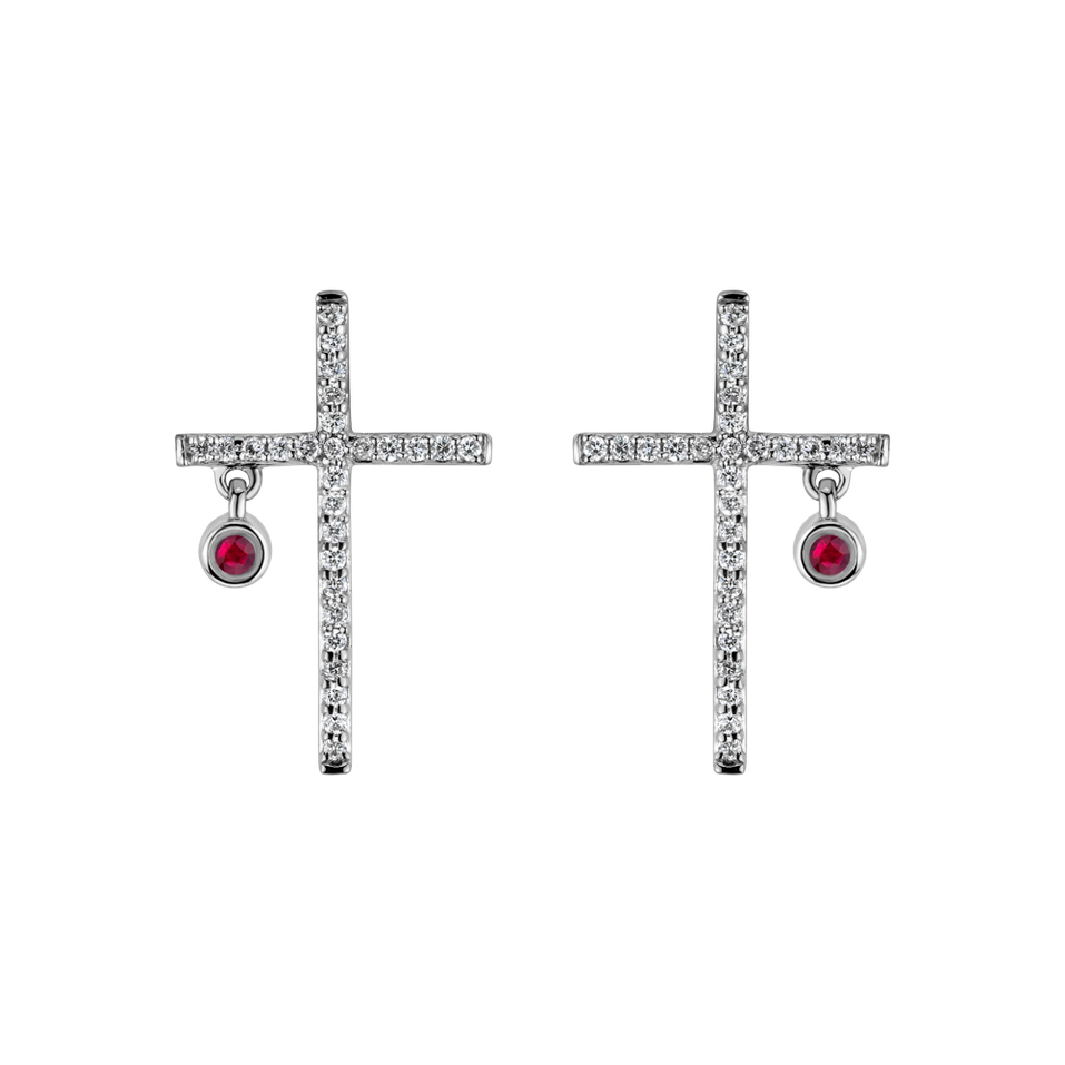Diamond earrings with Ruby Cristian