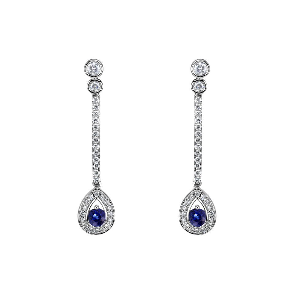 Diamond earrings with Sapphire Glamour Drop