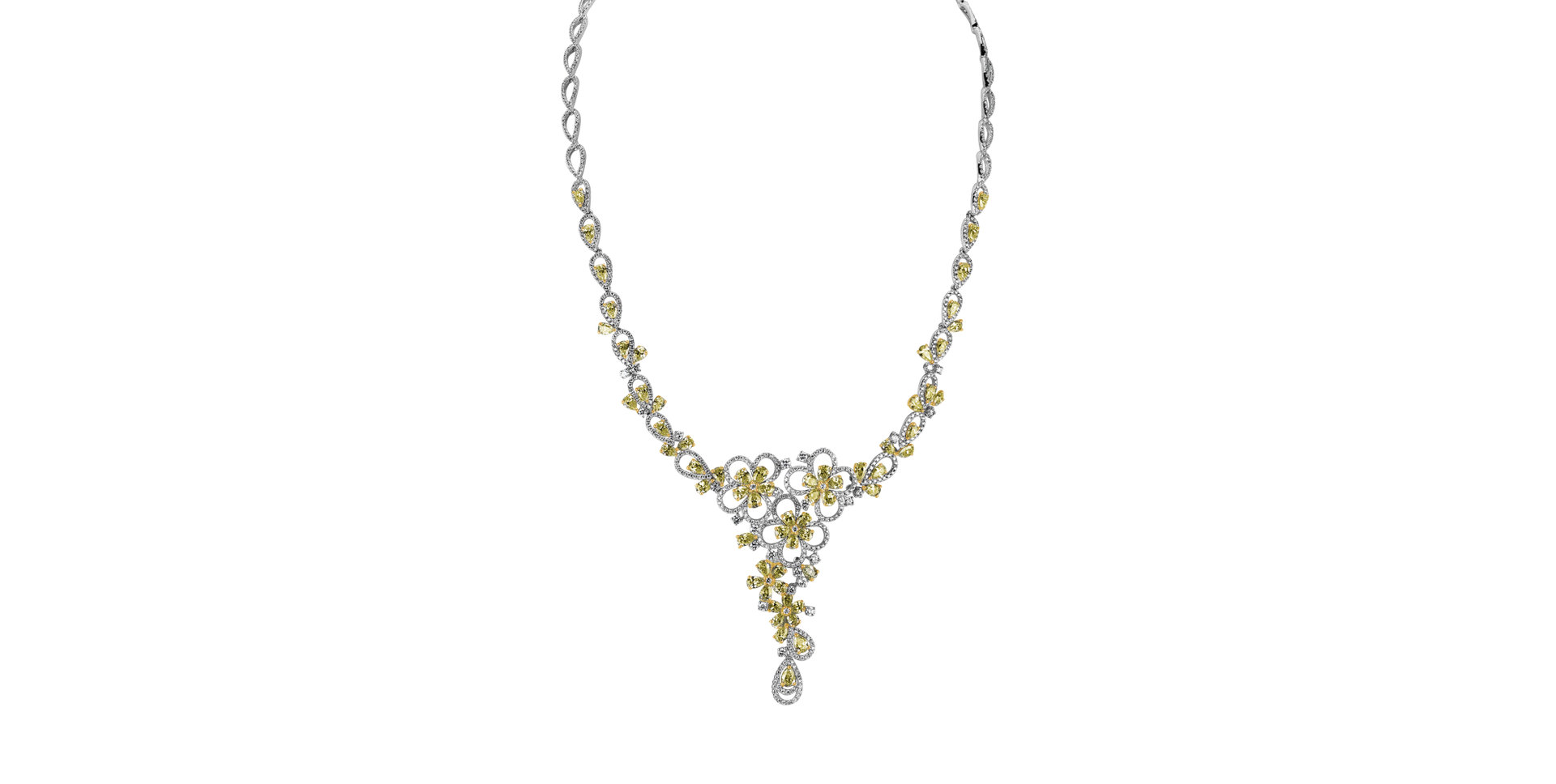 Necklace with yellow and white diamonds Imposant Lady