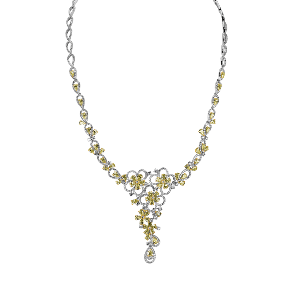 Necklace with yellow and white diamonds Imposant Lady