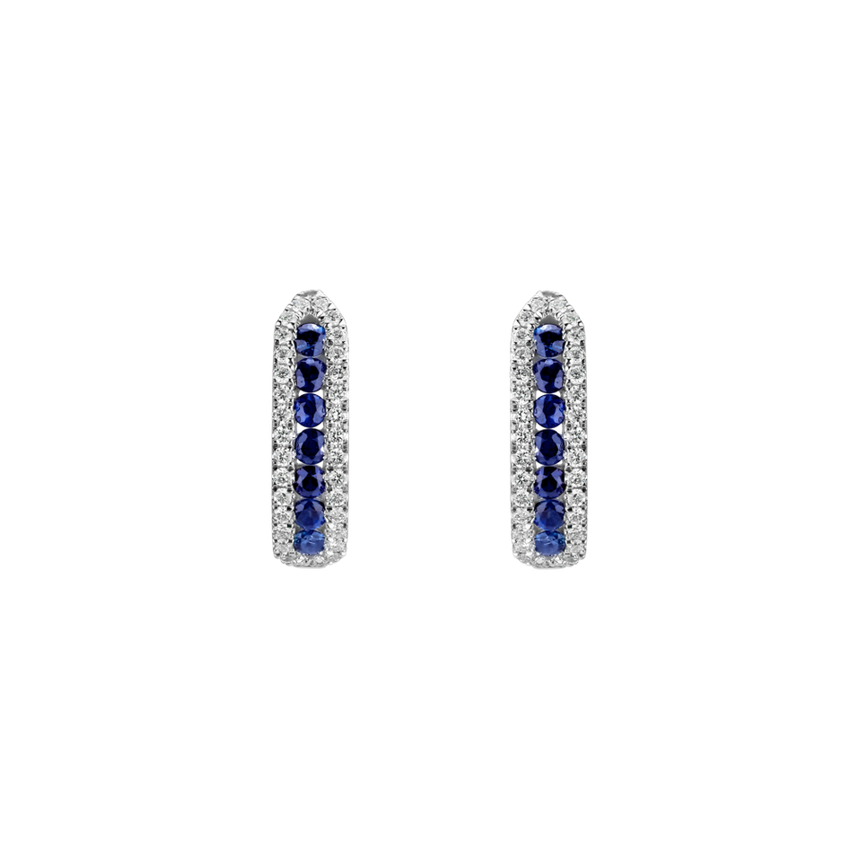 Diamond earrings and Sapphire Midnight Dream