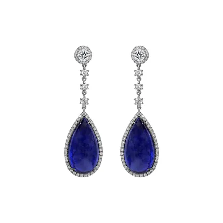 Diamond earrings with Tanzanite Finley
