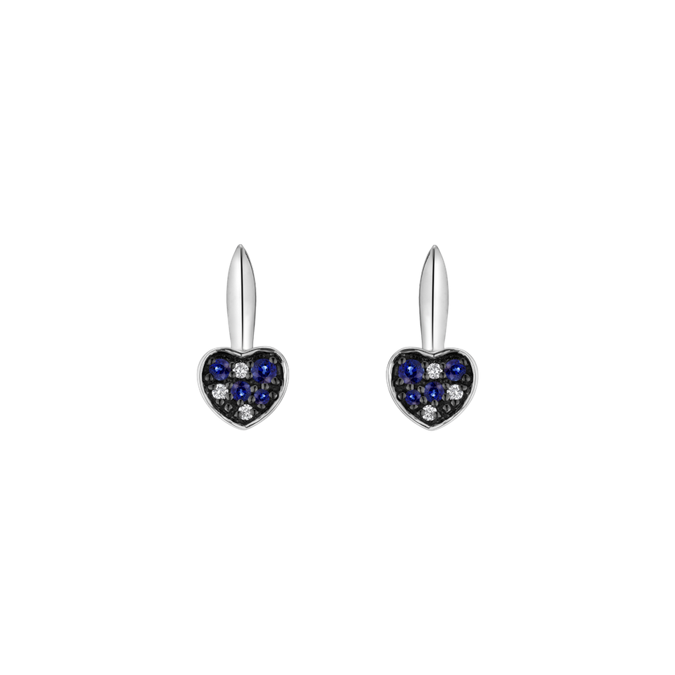 Diamond earrings and Sapphire Love Ray