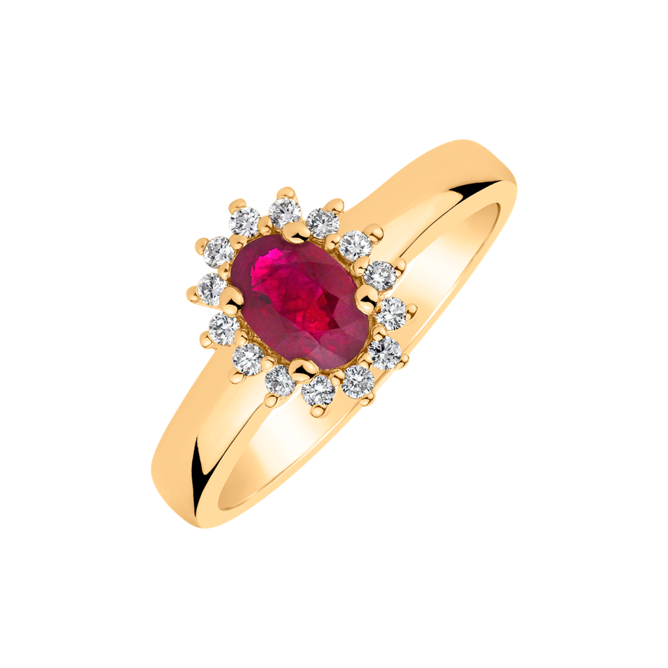 Diamond ring with Ruby Space Courier