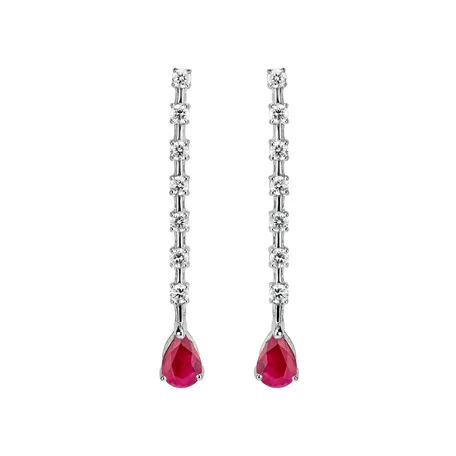 Diamond earrings with Ruby Lila