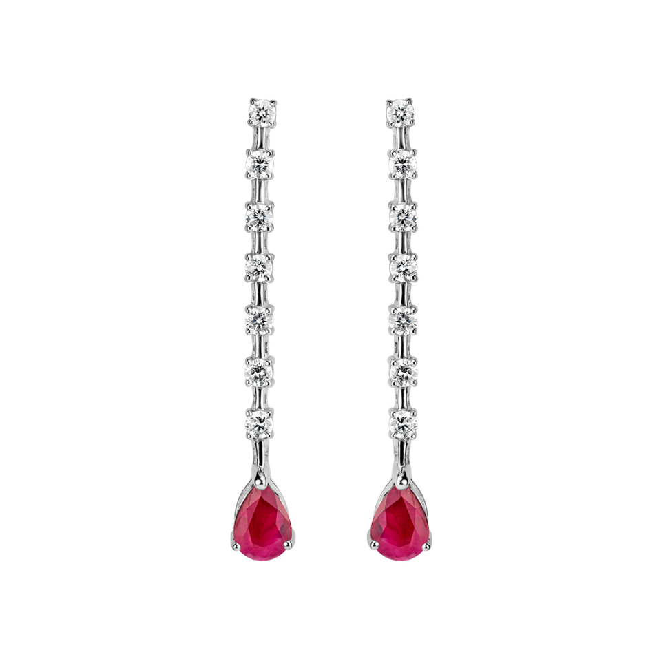 Diamond earrings with Ruby Lila