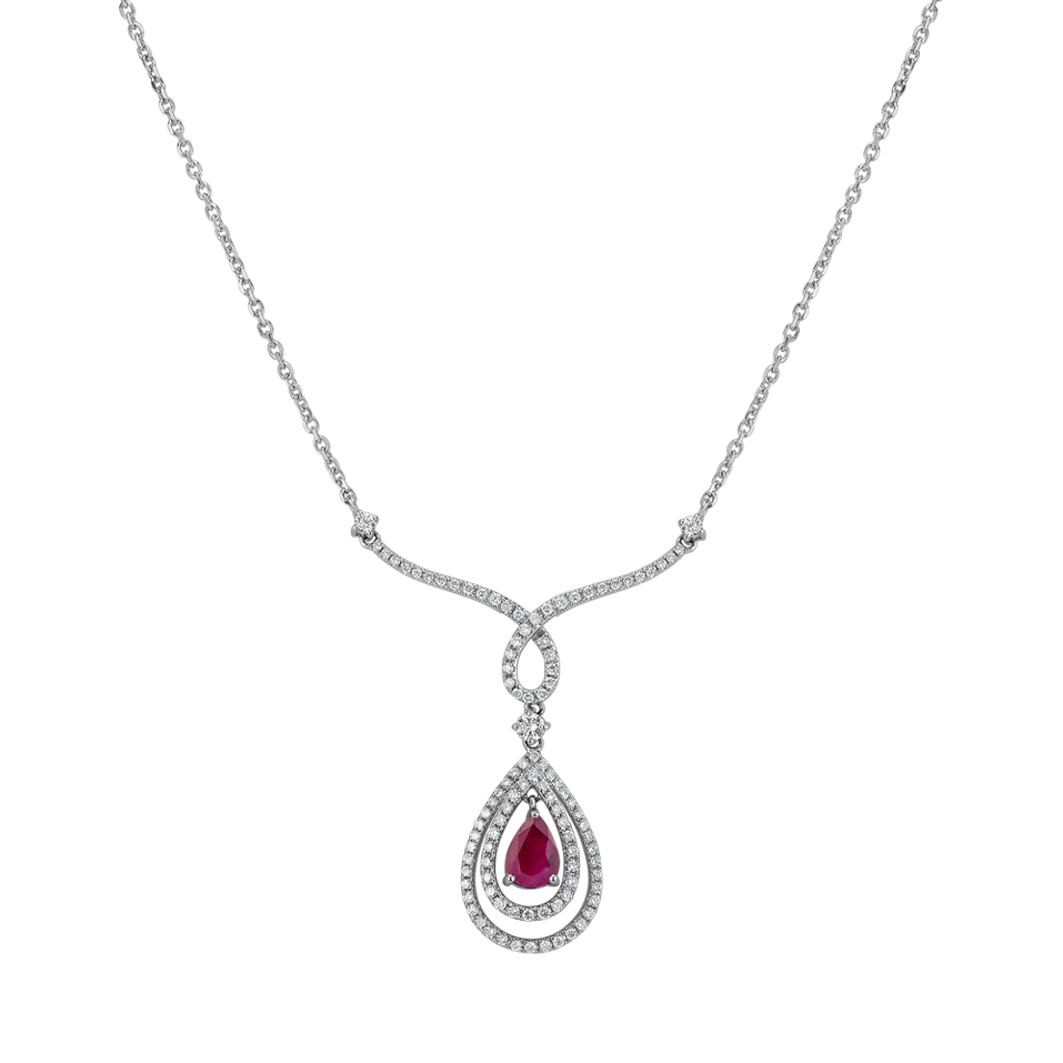 Diamond necklace with Ruby Shine Opera
