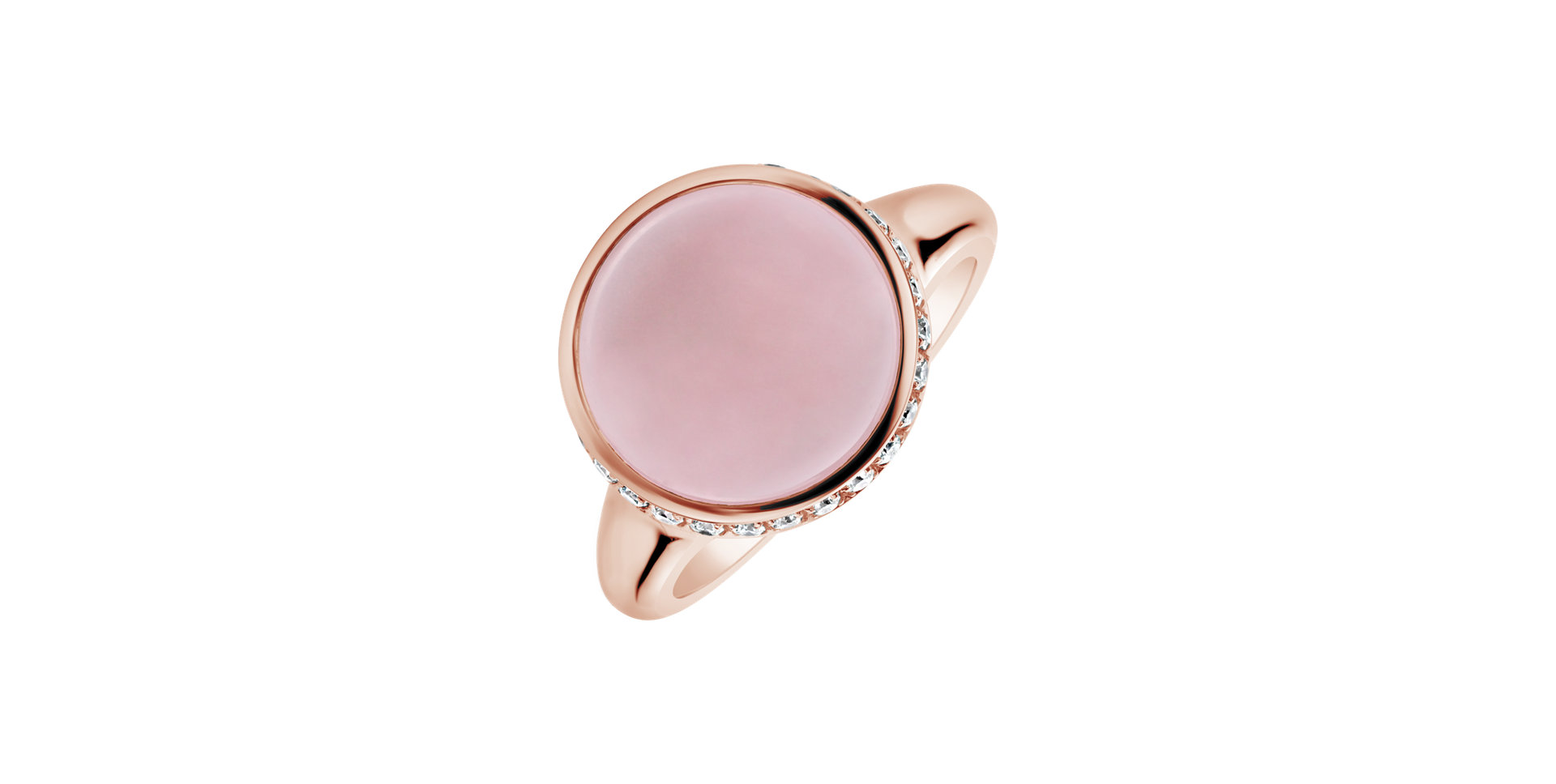 Diamond ring with Rose Quartz Averie