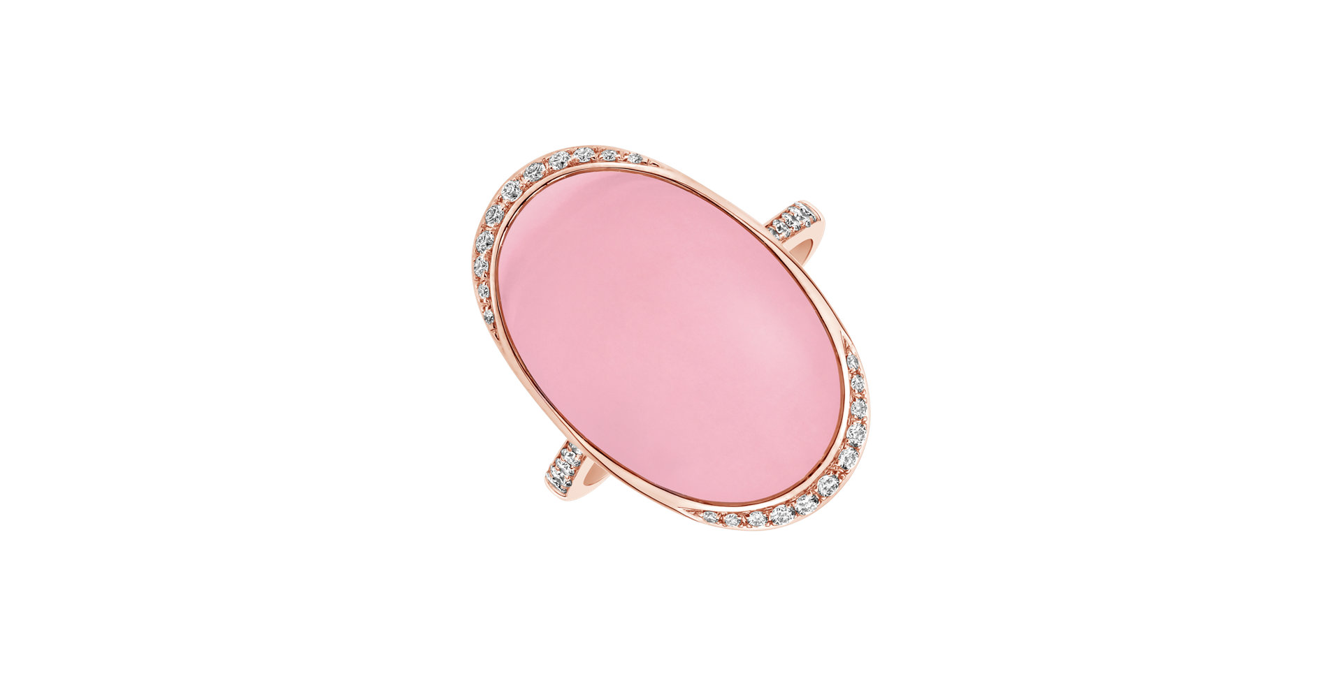 Diamond ring with Rose Quartz Mistress Magic