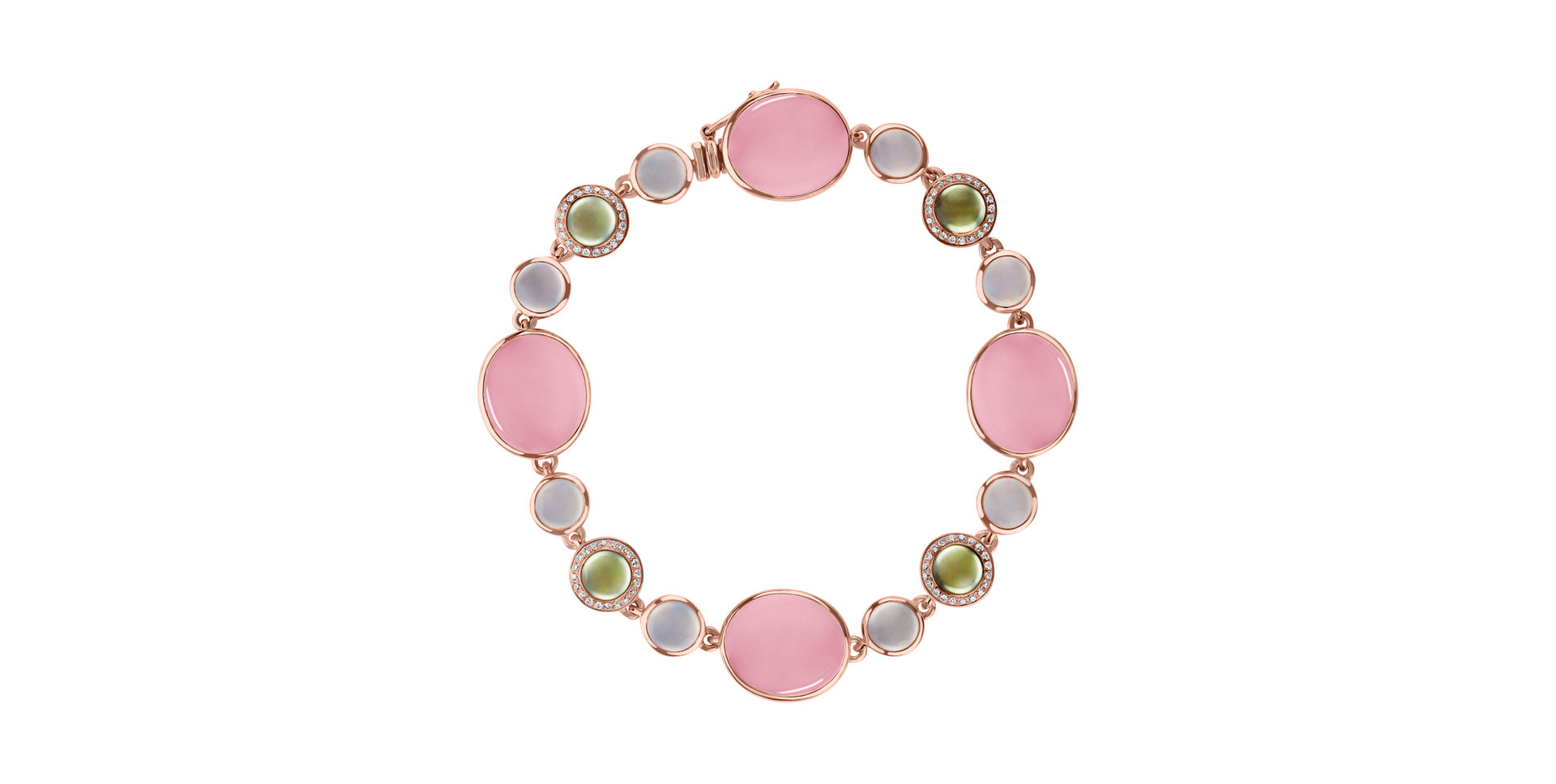Diamond bracelet with gemstone Spring Breeze