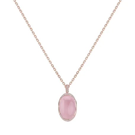 Diamond pendant with Rose Quartz Rose Spirit