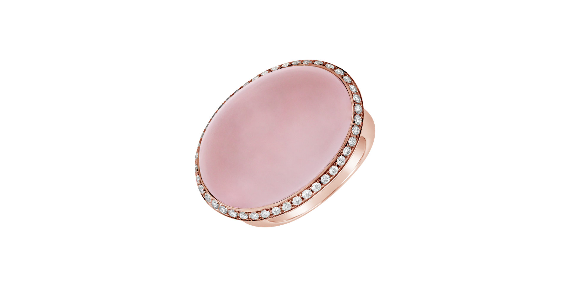 Diamond ring with Rose Quartz Unbreakable Gift