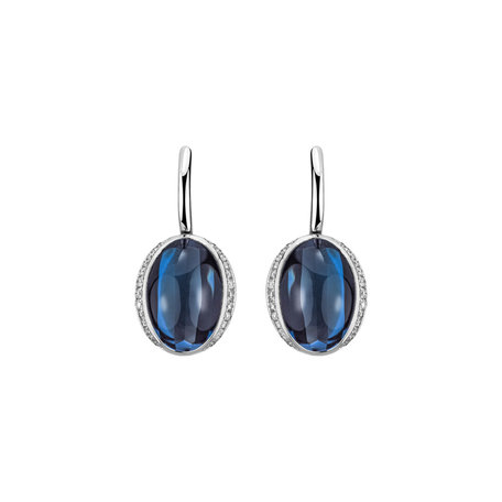 Diamond earrings with Topaz Midnight Spark