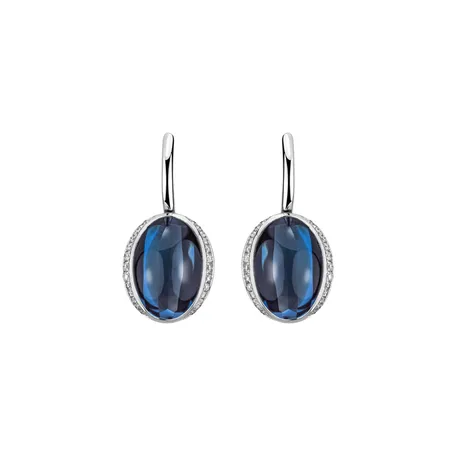 Diamond earrings with Topaz Midnight Spark