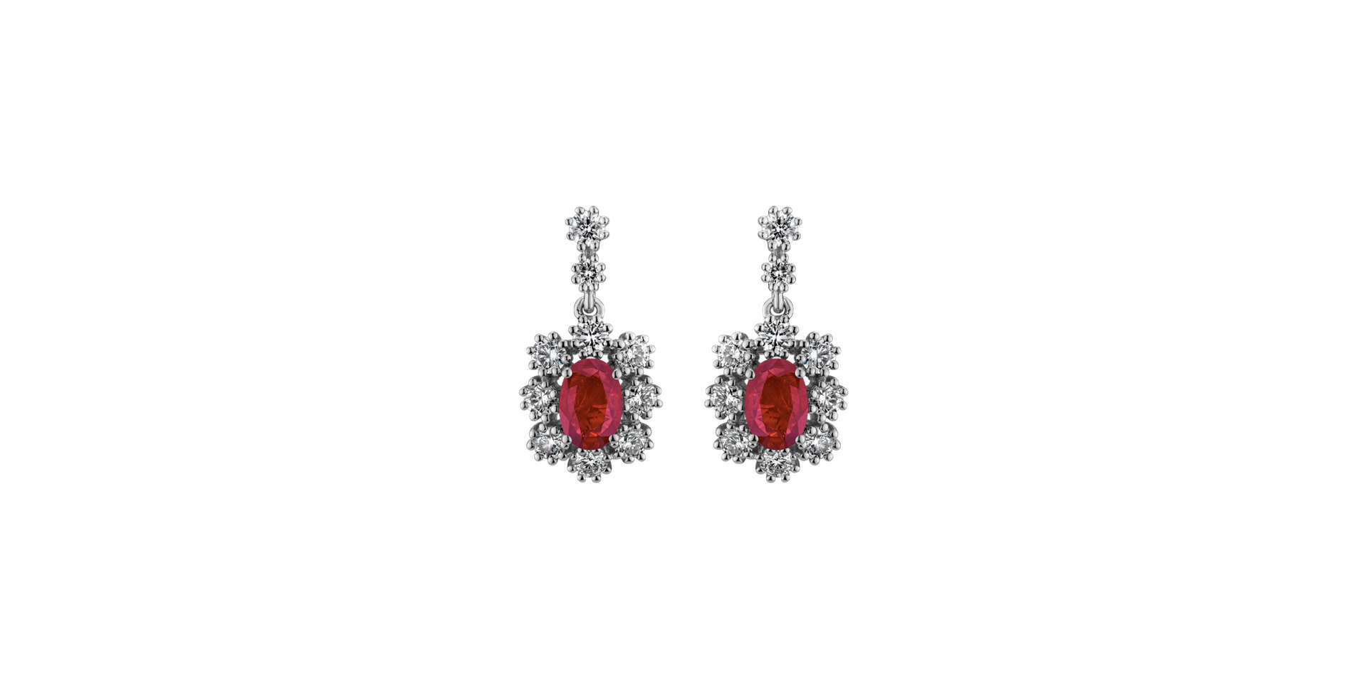 Diamond earrings with Ruby Crimson Luck