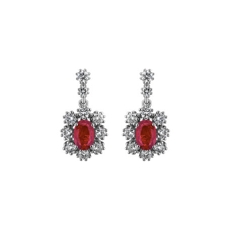Diamond earrings with Ruby Crimson Luck